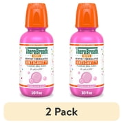 (2 pack) TheraBreath Kids Anticavity Fluoride Oral Rinse, Strengthens Teeth & Enamel, Alcohol Free & Dye Free, Certified Organic Bubblegum Blast Flavor, 10 fl oz