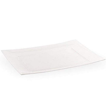 Lillian 11-3/4-Inch Rectangular Plastic Plates, 10 Count, Clear
