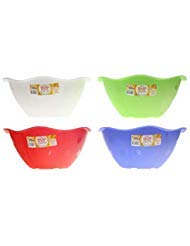 Plastic Salad Bowls Unbreakable 4 Assorted Colors Perfect size Reusable Salad Containers BPA Free Eco-friendly Useful tableware