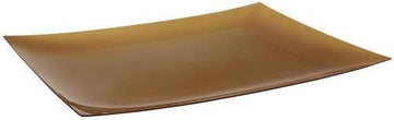 Lillian Tablesettings 10 Count Rectangular Plastic Plates, 11-3/4 by 9-Inch, Gold,32910