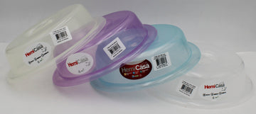 14.43in x 2.56in PLASTIC MICROWAVE COVER - ASST COLORS