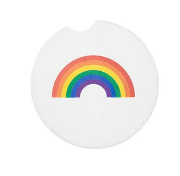 About Face Rainbow Icon Car Coaster