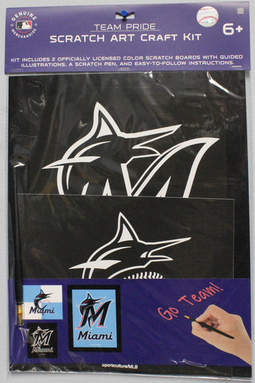 MLB MIAMI MARLINS SCRATCH ART CRAFT KIT