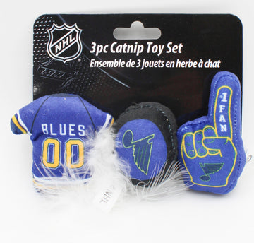 NHL  ST.LOUIS BLUES 3 PC CAT NIP TOY SET NI