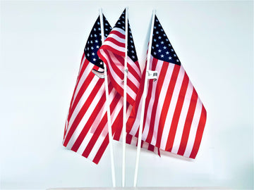3 x American Flags 20.42 x 10.75 Inch/Medium US Flag Mini American Stick Flag American Hand Held Stick Flags July 4th Decoration, Veteran Party , Memorial day, Presidents' day
