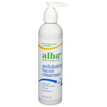 Alba Botanica Exfoliating Facial Cleanser, with Pineapple Enzyme and Aloe Vera, 8 Oz (Packaging May Vary)