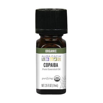 Aura Cacia Organic Copaiba Essential Oil, 0.25 FZ