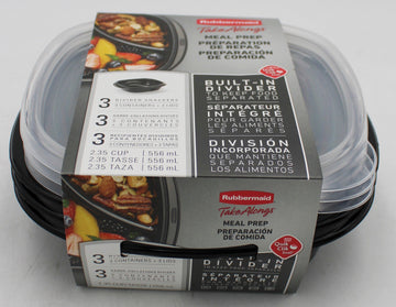 RUBBERMAID 3PK TAKE ALONG 2.35C DIVIDED STORAGE NI