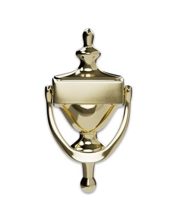 Hardware Essentials Door Knocker Solid Brass Decorative Front Door Classic 7"