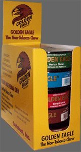 Golden Eagle Herbal Chew Non-Tobacco Chews Wintergreen (Green Label) 1.2 oz. plastic canisters (Pack of 5)