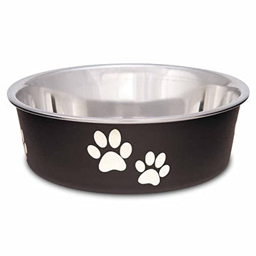 Loving Pets Bella Dog Bowls- Stainless Steel Dog & Cat Bowls - Spill Proof Dog Food Bowl, Cat Bowl, Puppy Essentials & Pet Supplies Great for Home & Travel (Small 10-20 lbs, Espresso)