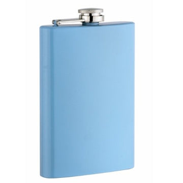 Top Shelf Flasks 8 oz Hip Flask - Screw-On Leak Proof Cap - Gifts for Men - Groomsmen Gift - 1-PACK in Baby Blue