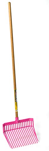 Little Giant® DuraFork Pitch Fork | Manure Fork | Polycarbonate Stable Fork with Angled Tines | Hot Pink