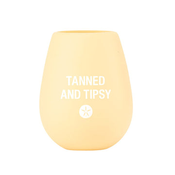 About Face Designs Say What Coastal Collection - Silicone Wine Cup, 12.5-Ounce, Tipsy