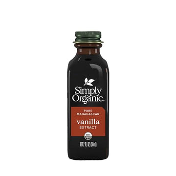 Simply Organic Pure Madagascar Vanilla Extract, 2-Ounce Glass Jar, Certified Organic, Sugar-Free Flavor For Smoothies