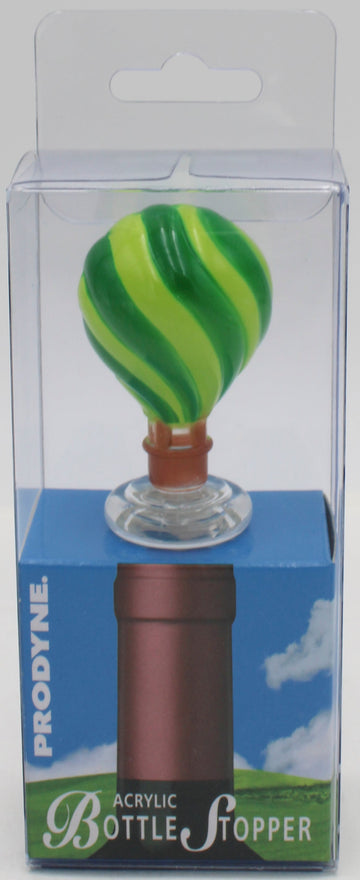WINE BOTTLE STOPPER - HOT AIR BALLOON GREEN