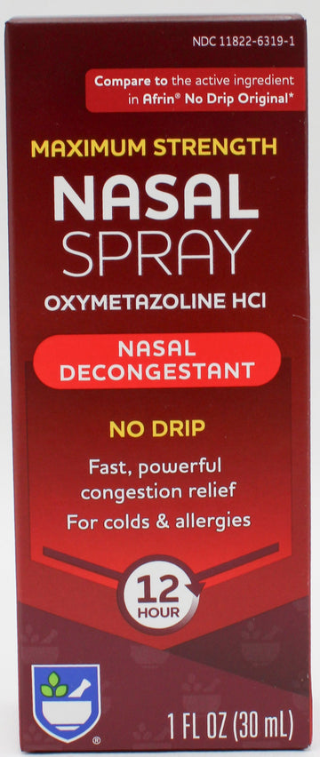 RITE AID 12HR MAXIMUM STRENGTH NASAL RELIEF SPRAY NO DRIP 1oz EXP 1/31/2027 COMPARES TO Afrin