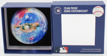 MLB LOS ANGELES DODGERS GLASS DOME PAPERWEIGHT 4"