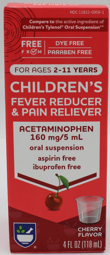RITE AID CHILDREN'S FEVER REDUCER & PAIN RELIEVER CHERRY 4oz EXP 12/31/2026 COMPARES TO Motrin