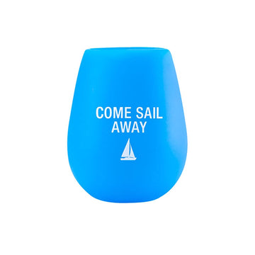 About Face Designs Say What Coastal Collection - Silicone Wine Cup, 12.5-Ounce, Sail Away