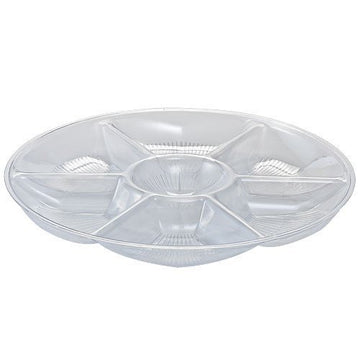 Party Dimensions 60247 14 in. Clear 7-Compartment Platter - 25 Per Case