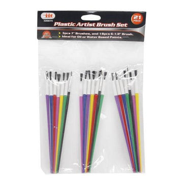 IIT 20075 21Piece Plastic Artist Brush Set,
