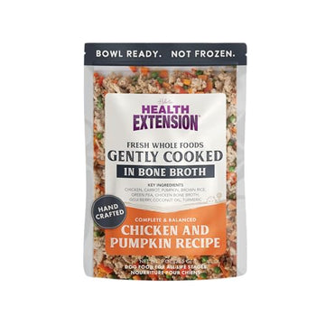 Health Extension Gently Cooked Chicken & Pumpkin Dog Food, Human-Grade & Shelf-Stable with Superfoods, Supports Digestion, Immunity, Skin & Coat, 9 oz Pouch (Pack of 1)
