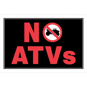 Hillman 848599 No ATV's Sign, Black and Red Plastic, 8x12 Inches 1-Sign