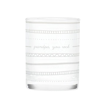 About Face Designs Noted Collection - Hand-Drawn Designer Cocktail/Whiskey Glass - Round, 10-Ounce, Grandpa, You Rock