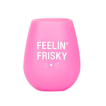 About Face Designs Hilarious Say What Collection - Silicone Wine Cup, 12.5-Ounce, Feelin' Frisky