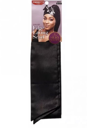 Silky Satin Edge Scarf (60" X 4") Black