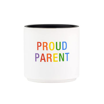 About Face Designs Pride Collection Black & White Stoneware Planter - Small, Proud Parent