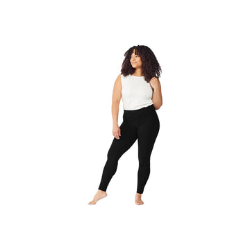 Maggie's Organics Cotton Base Layer Leggings - Ankle Length - Soft & Stretchy Black (Large)