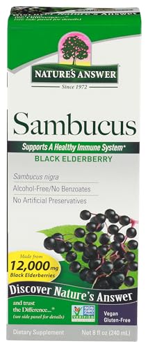 Nature's Answer Sambucus Dietary Supplement, Original For Daily Immune and Antioxidant Support | Alcohol-Free, Gluten-Free & Vegan 8oz