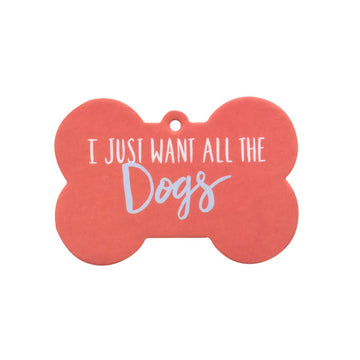 About Face Designs Hello World Jasmine Scented Hanging Air Freshener, 3″H x 3″W, I Just Want All The Dogs