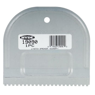 Hyde 19090 Economy Grade U-Notch Metal Adhesive Spreader, 4-3/4"