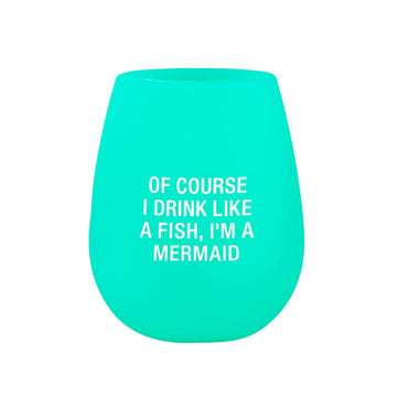 About Face Designs Hilarious Say What Collection - Silicone Wine Cup, 12.5-Ounce, Mermaid