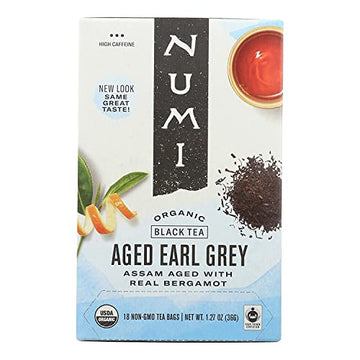Numi 10170 Organic Teas and Teasans, 1.27oz, Aged Earl Grey, 18/Box