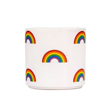 About Face Designs Pride Collection Colorful Stoneware Planter - Large, Rainbow Icon