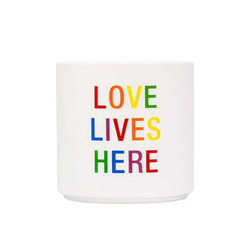 About Face Designs Pride Collection Colorful Stoneware Planter - Large, Love Lives Here
