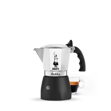 Bialetti - New Brikka, Moka Pot, the Only Stovetop Coffee Maker Capable of Producing a Crema-Rich Espresso, 2 Cups (3,4 Oz), Aluminum and Black