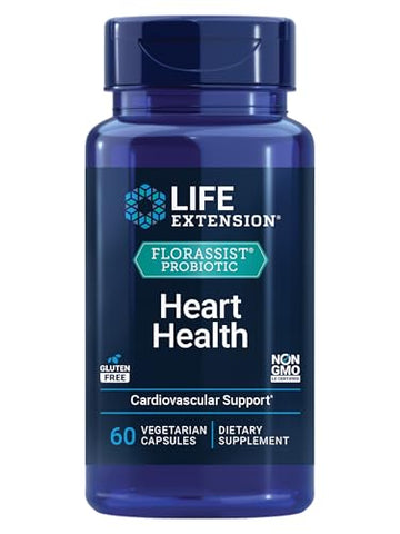 Life Extension FLORASSIST® Probiotic Heart Health, Lactobacillus reuteri 30242, Promotes Heart Health and Already Healthy Cholesterol Levels, Gluten-Free, Non-GMO, Vegetarian, 60 Capsules