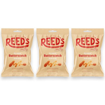 Reed’s Individually Wrapped Butterscotch Hard Candy | Traditional Butterscotch | Creamy and Buttery Old-Fashioned Butterscotch Hard Candy Brought To You By Iconic Candy | 6.25oz Peg Bag (1)