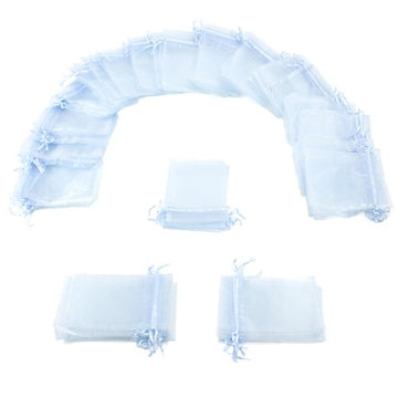 Brybelly 50 Pack of 4 x 6" Red Drawstring Organza Storage Bags - Party Favor Pouch for Weddings, Showers, Birthdays & Holidays, Great for Gifts, Candy, Collectibles, & Jewelry