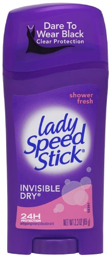 Lady Speed Stick Antiperspirant/Deodorant, Invisible Dry, Shower Fresh, 2.3 Ounce (Pack of 6)