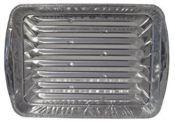 Large Oven Disposable Reuseable Aluminum Broiler Grill Foil Pan Pans for Healthy Cooking with Ridges - Set of 36, 13" x 9" x 1"