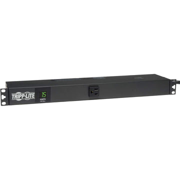 Tripp Lite Metered PDU, 15A, 13 Outlets, 5-15R, 120V, 5-15P, 100-127V Input, 15 Ft. Cord, 1U Rack-Mount Power, 2 Year Warranty, Black, PDUMH15