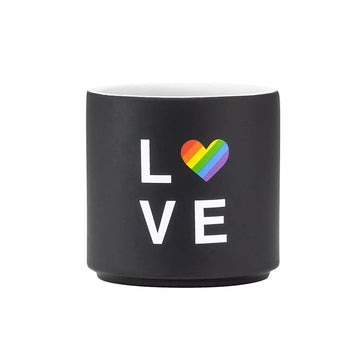 About Face Designs Pride Collection Black & White Stoneware Planter - Small, Love