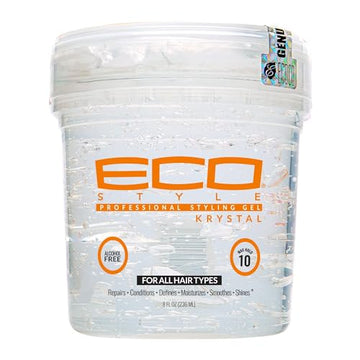 Eco Style Krystal Styling Gel - Adds Body and Shine to all Styles - Moisturizes and Maintains Healthy Hair - Strong, Weightless Hold - Ideal for any Hair Type and Color - Leaves No Residue - 8 oz