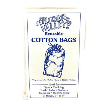 Flower Valley Reusable Cotton Bags, 3 Count